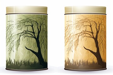 Herbal Tea Packaging Design: Whispering Willow Tree Gradients Image