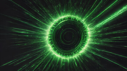 Vibrant Visual Effect of Green Light Burst