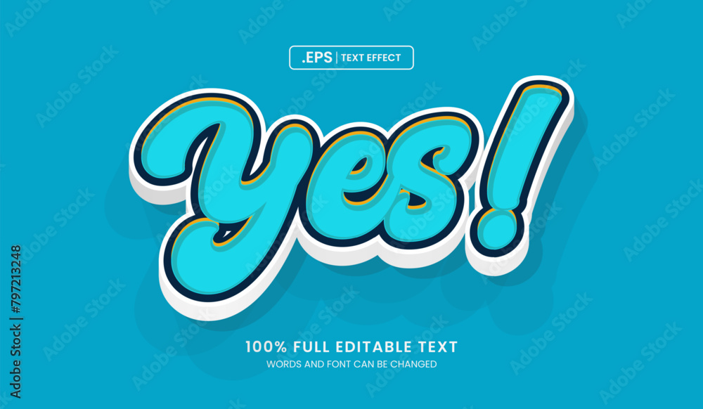 Canvas Prints yes editable text effect, yes 3d text concept
