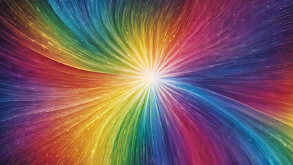 A Beautiful Radiating Bright Rainbow Colored Light Background