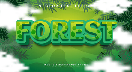 Forest 3D editable text effect Template with natural life theme