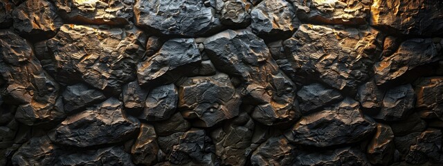 Rough, dark stone background lit by spotlight background 