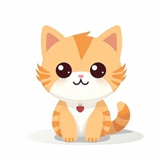 flat illustration of cute pleasant cat