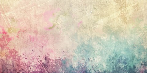 Abstract pastel colored background with a textured, grunge overlay.