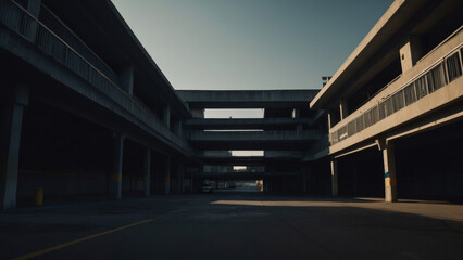 Creepy Large Empty Parking Garage