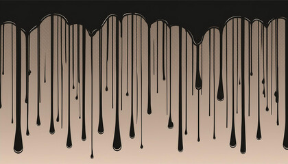 Dripping Black Ink Abstract Artwork