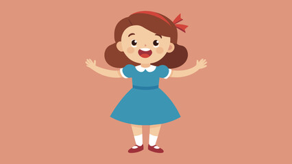 A girl wearing different colored clothes vector illustration