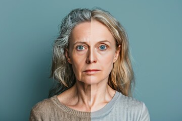 Age complexion and face lift impacts explore aging effects through skin transformation and comparison, integrating aging senescent cell narratives and rejuvenation strategies.