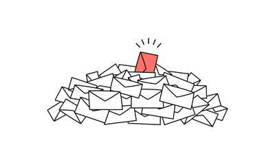 埋もれる重要書類のイラスト