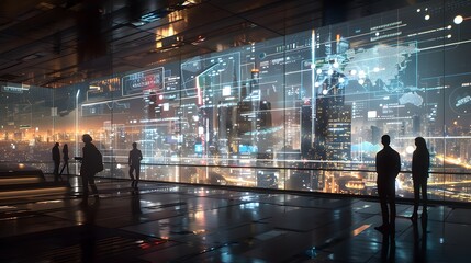 city scape with futuristic connectivity 