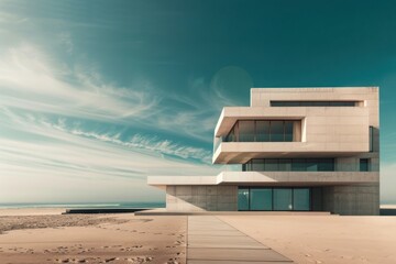 Obraz premium Modern house transportation architecture waterfront.