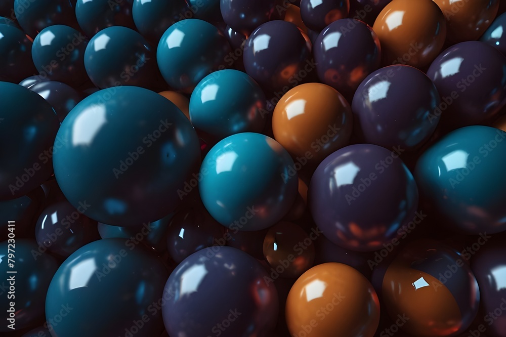 Poster spheres cluster background generator ai