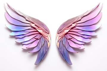 Bird wings iridescent white background lightweight accessories.