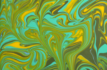 
abstract art background in yellow-green colors with a wave pattern