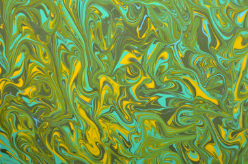 
abstract art background in yellow-green colors with a wave pattern