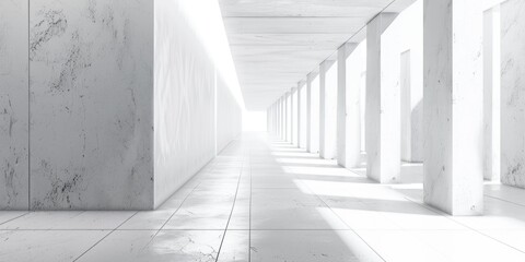 Obraz premium A large, empty, white room with a white ceiling and white walls