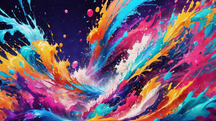 2d texture vibrant abstract paint colorful splashes Background