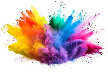 Colorful Euphoria: An explosive burst of powdery dust, forming a vivid rainbow of colors. A celebration of joy and vibrancy.