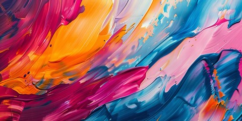 Colorful Abstraction: A vivid painting alive with a myriad of brush strokes and vibrant paint splatters, inviting exploration of abstract beauty.