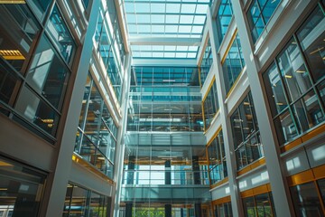 A large, open building with many windows and a glass ceiling