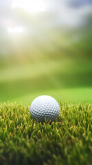 Obraz premium Close-up of golf ball on green grass
