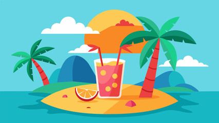 The tangy and refreshing flavor of the hibiscus tea transported us to tropical islands as we imagined ourselves sipping tea by the beach surrounded by. Vector illustration
