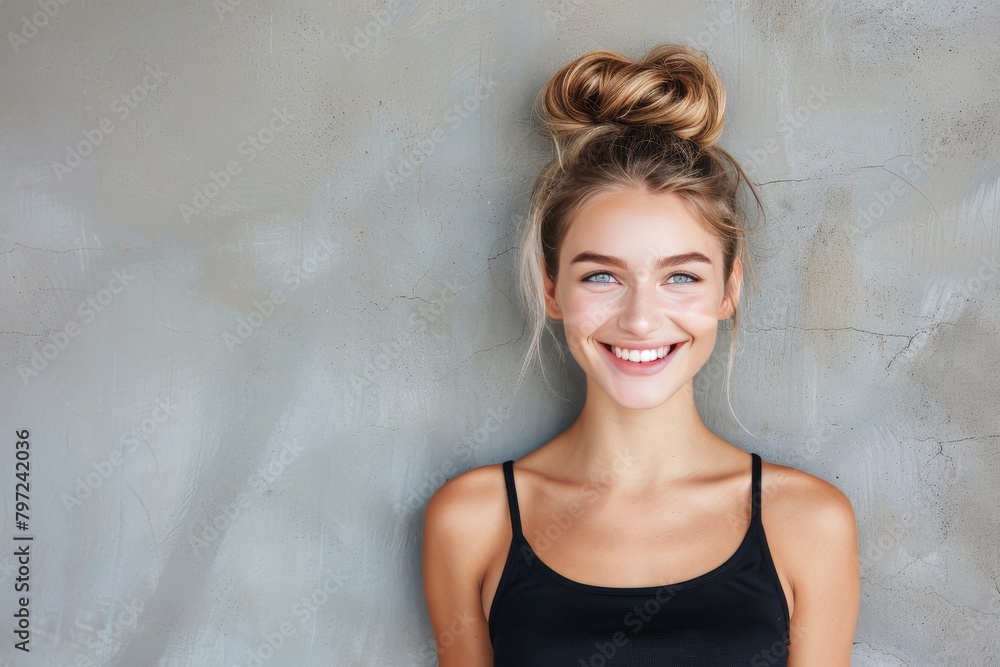 Poster holistic vitality in aging splits skin care technology, exploring dual appearances in aging exercise