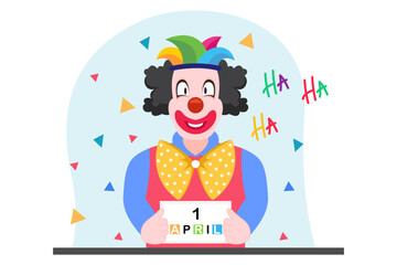 Fototapeta premium April Fools Flat Design Illustration