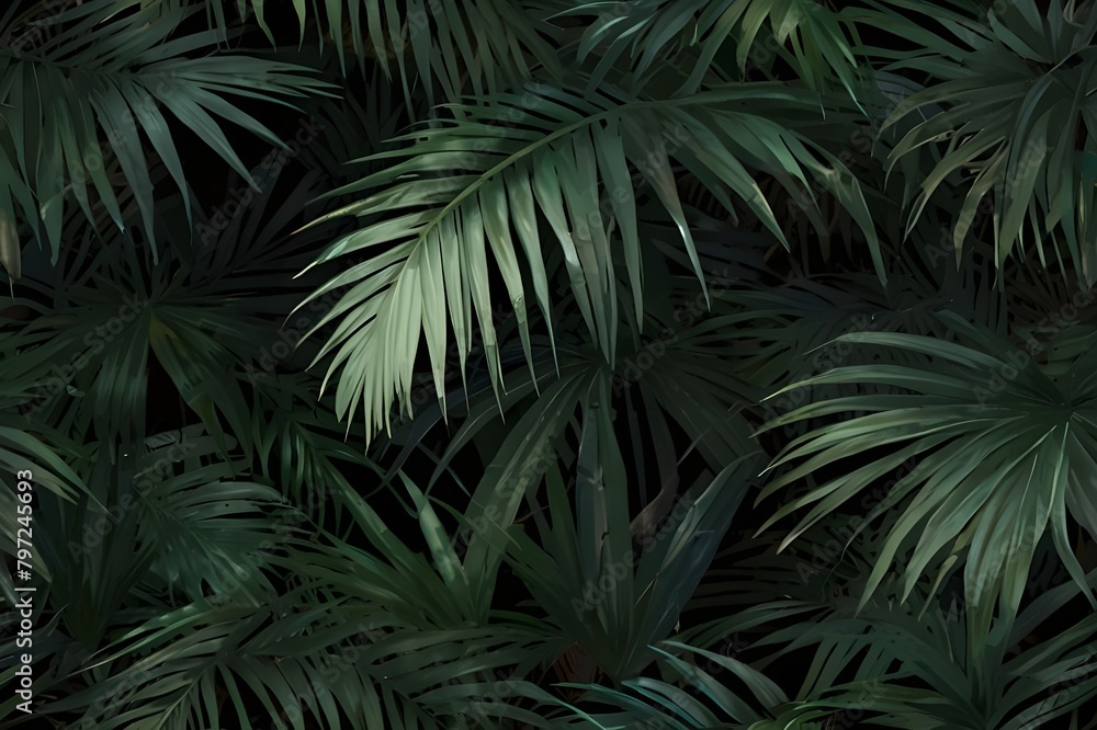 Poster palm leaf pattern generator ai