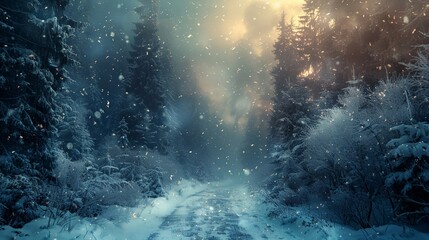 Enchanted snowy blizzard - obrazy, fototapety, plakaty