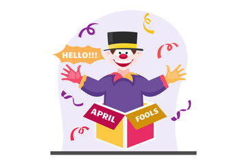 April Fools Flat Design Illustration