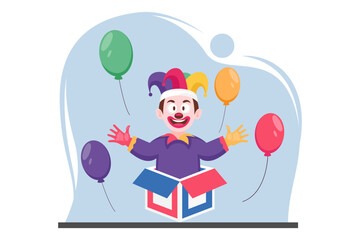 April Fools Flat Design Illustration