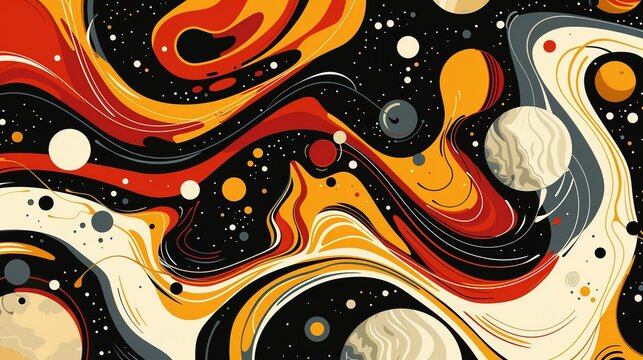 A depiction of the solar system's planets in bold, abstract forms --ar 16:9 Job ID: f64f5efd-a71d-4d0d-b22e-ac1b82ddad2c