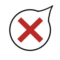 吹き出し（バツ・赤・線画なし・右上）