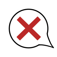 Obraz premium 吹き出し（バツ・赤・線画なし・右下）