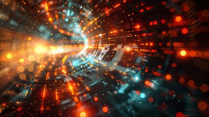 Fototapeta premium An abstract representation of advanced tech with sharp edges and glowing halos