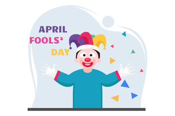 April Fools Flat Design Illustration