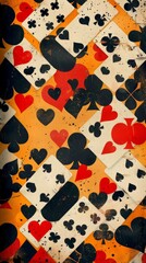 Vintage playing cards background texture