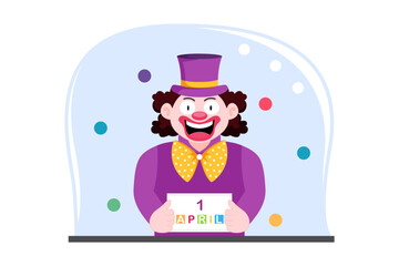 April Fools Flat Design Illustration