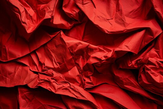 Abstract red crumpled paper texture background