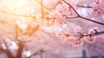 Cherry Blossoms in Full Bloom under a Soft Spring Light