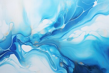 Abstract Blue and Gold Fluid Art Background
