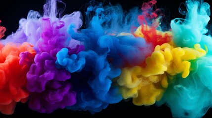 Fototapeta premium Vibrant Colored Smoke on Black Background