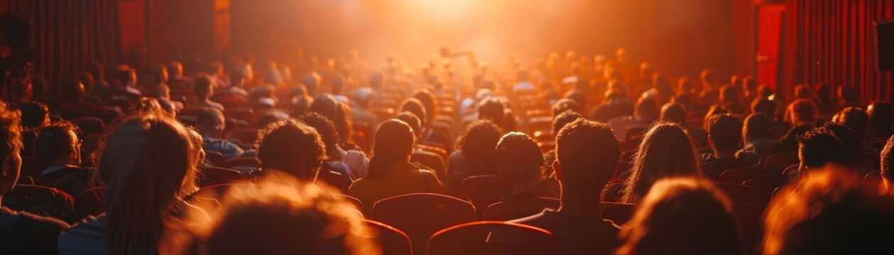 Audience captivated by a mesmerizing performance on stage  ,close-up