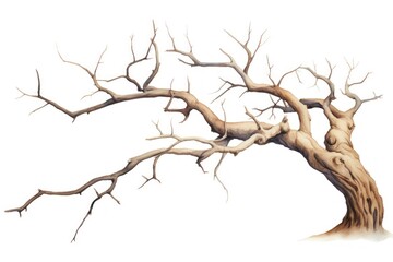 Fototapeta premium A Dry branch tree drawing nature sketch.