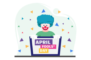 April Fools Flat Design Illustration