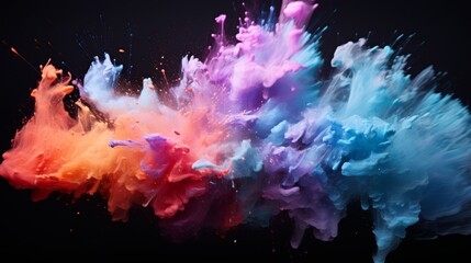 Fototapeta premium Explosion of Colorful Powder on Black Background