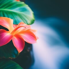 Vibrant Tropical Flower Against a Blurred Background