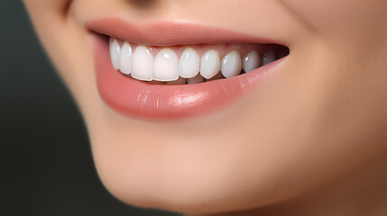 Obraz premium Close-up of smiling white teeth