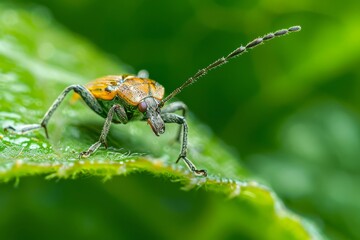 photograph of a pest insect on a plant leaf